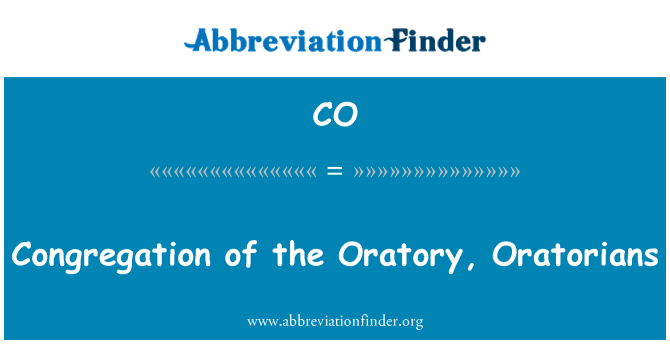 CO: Конгрегация на красноречие, Oratorians