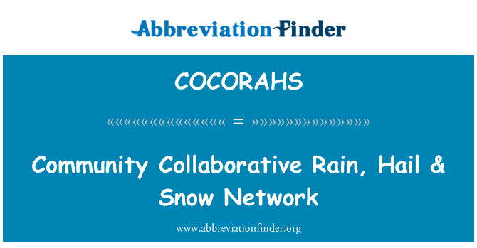 COCORAHS: Společenství spolupráci déšť, krupobití & sněhu síť