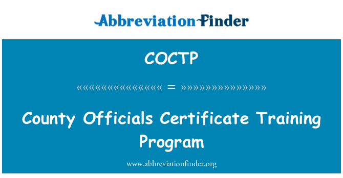 COCTP: County ambtenaren certificaat trainingsprogramma