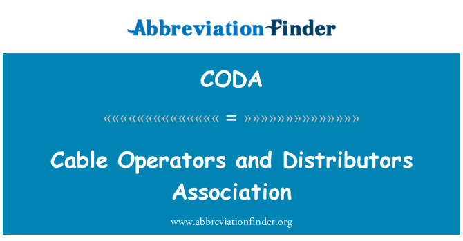 CODA: Kabel operator dan distributor Asosiasi