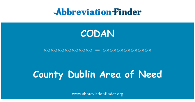 CODAN: County Dublin območja za potrebe