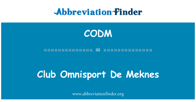 CODM: Club Omnisport De Meknes