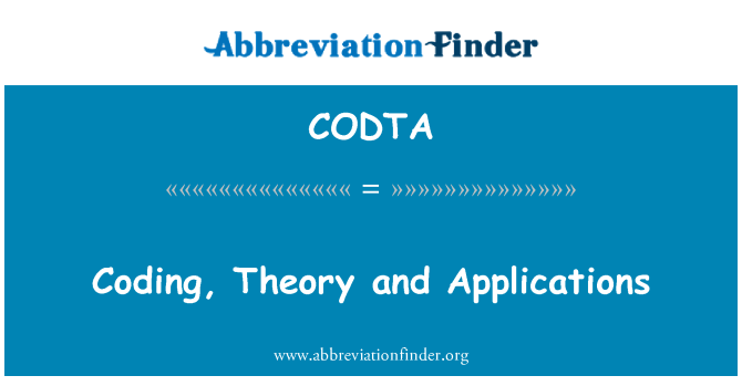 CODTA: קידוד, תיאוריה ויישומים