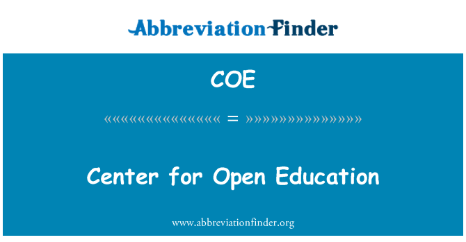 COE: Center for Open Education