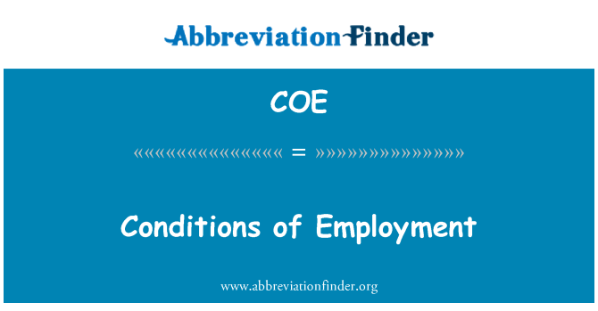 COE: Conditions of Employment