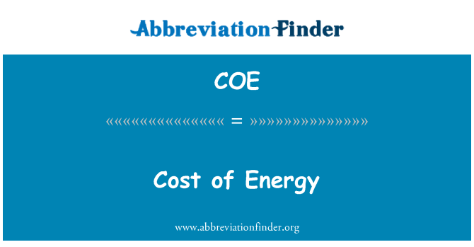 COE: Kostnadene for energi