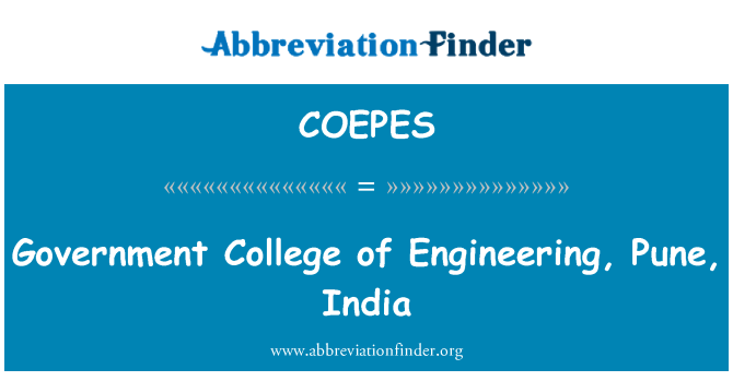 COEPES: Guvernul Colegiul de inginerie, Pune, India