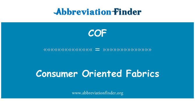 COF: Consumer Oriented tissus