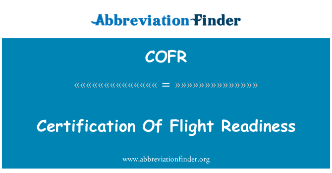 COFR: Certificering van vlucht bereidheid