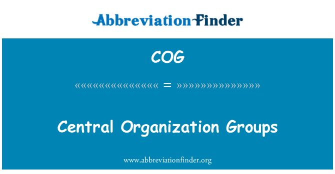 COG: Central Organization Groups