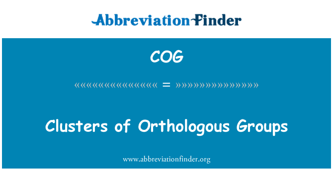 COG: Klastre Orthologous skupín