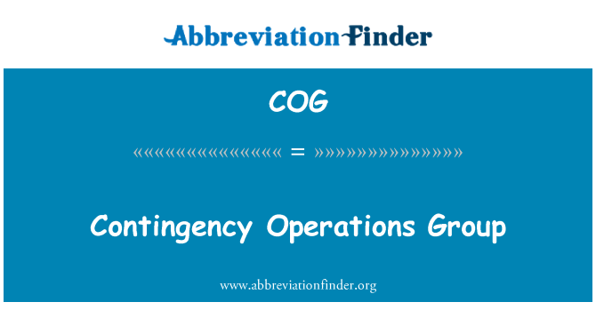 COG: Contingency Operations Group