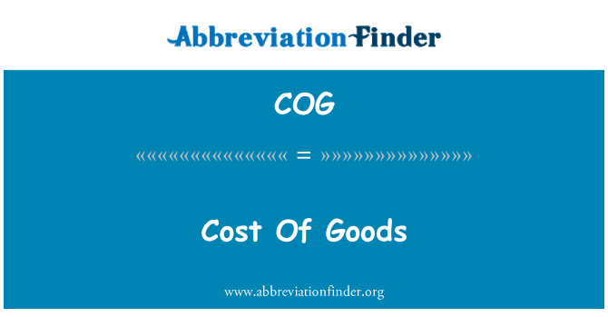 COG: Kosten van goederen