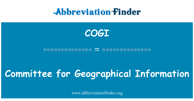 COGI: Comitè d'informació geogràfica