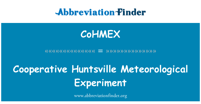 CoHMEX: Meteorologiczne eksperyment Huntsville spółdzielni