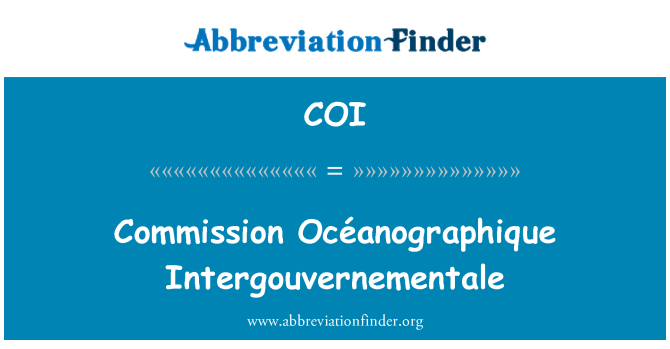 COI: Komisijas Océanographique Intergouvernementale