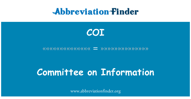 COI: Комитет за информация