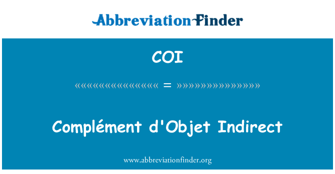 COI: Complément d'Objet indirekte