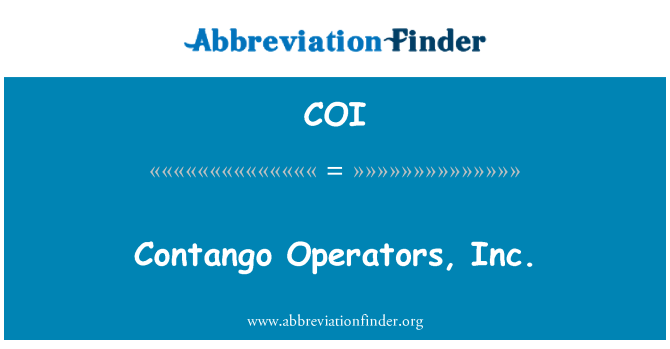 COI: Contango toimijoiden, Inc.