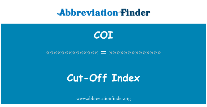 COI: Medzná hodnota indexu