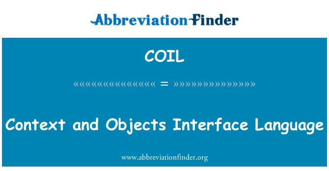 COIL: السياق، وكائنات واجهة اللغة