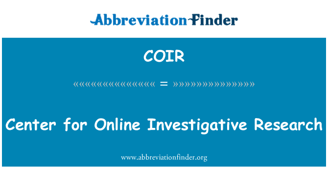 COIR: Center for Investigative Research Online