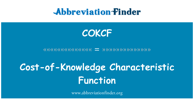 COKCF: Funció característica de cost de coneixement