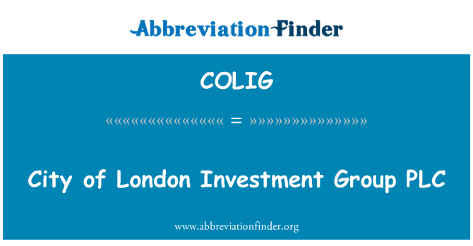 COLIG: Stad van Londen Investment Group PLC
