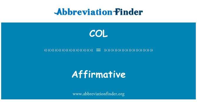 COL: Affermativa