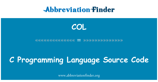 COL: C programmering språk källkoden
