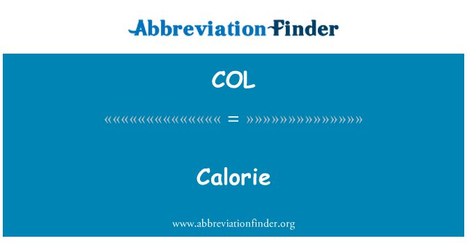 COL: Kaloriju