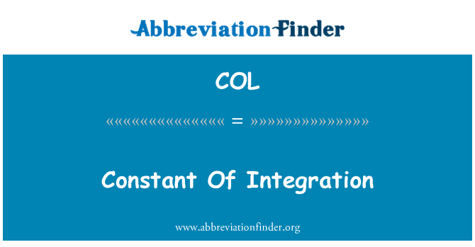 COL: Constant Of Integration