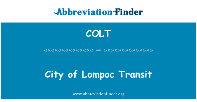 COLT: Mestu Lompoc tranzita