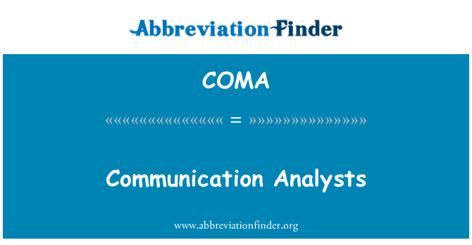 COMA: Analis kominikasyon yo