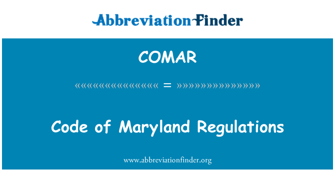 COMAR: Codice dei regolamenti del Maryland