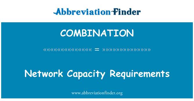 COMBINATION: Kapacitet nätverkskrav