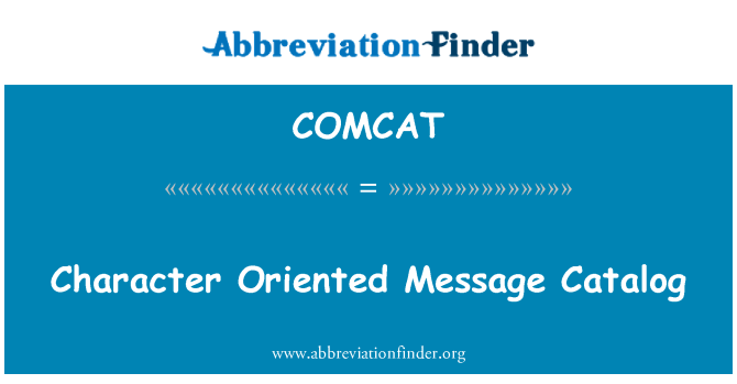 COMCAT: Karakter orientált üzenet katalógus