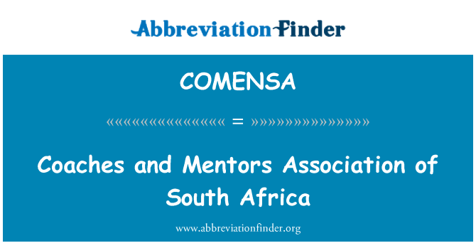 COMENSA: Entrenador i Associació de Mentors de Sud-àfrica
