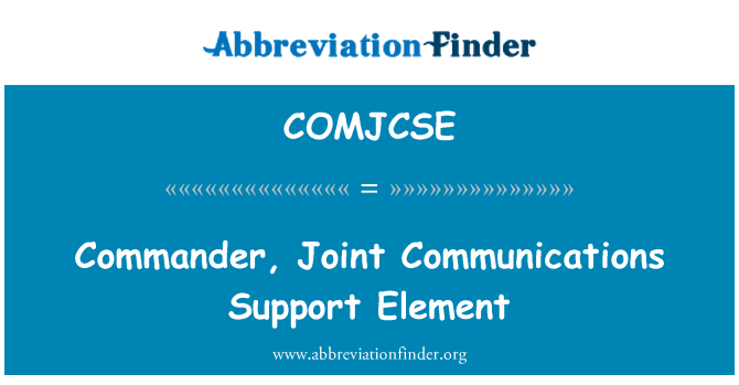 COMJCSE: قائد، دعم الاتصالات المشتركة عنصر