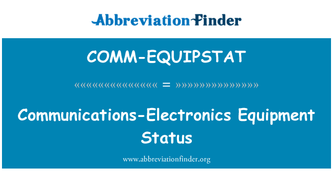 COMM-EQUIPSTAT: Kommunikasjon-elektronikk utstyr Status