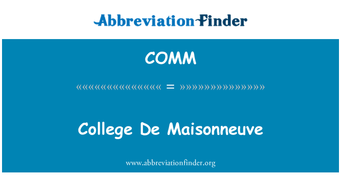 COMM: Faculdade De Maisonneuve