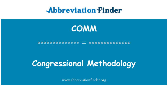 COMM: Metodoloġija Congressional