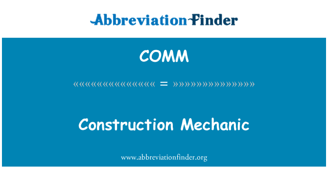 COMM: Mecànic de construcció