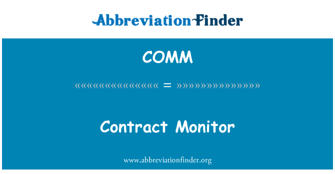 COMM: Contract Monitor