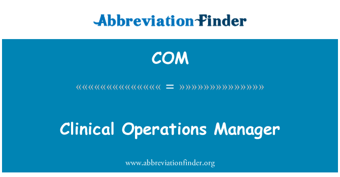 COM: 임상 Operations Manager