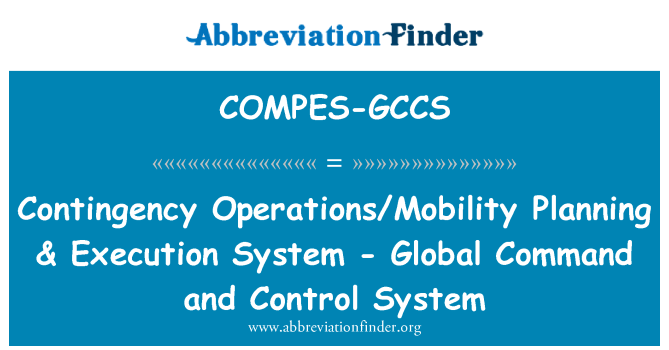 COMPES-GCCS: Perencanaan operasi/mobilitas kontingensi & pelaksanaan sistem - perintah Global dan sistem kontrol