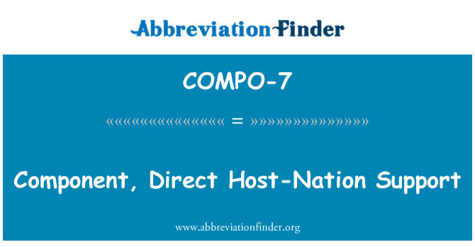 COMPO-7: Komponenty, přímé Host Nation Support