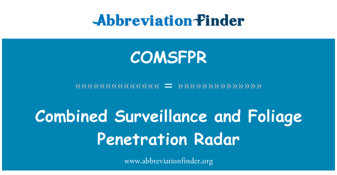 COMSFPR: Kombinierte Überwachung und Laub Penetration Radar