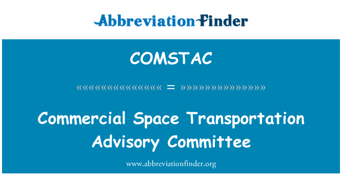 COMSTAC: Pwyllgor Ymgynghorol Trafnidiaeth gofod masnachol