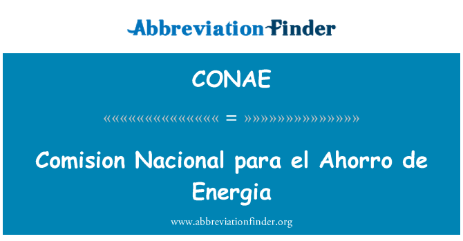CONAE: Comision Nacional para el Ahorro де-енергія